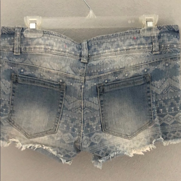 Aztec Print Denim Shorts - Picture 2 of 3